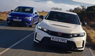 Honda Civic Type R and Volkswagen Golf R 20 Years - front tracking
