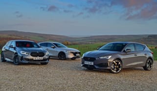 Cupra Leon, BMW 118i and Mazda 3 - front static